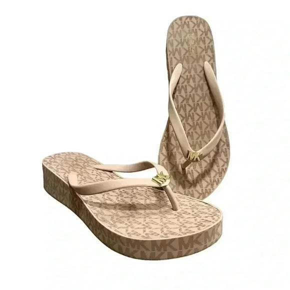 Michael Kors Shoes - PINK MICHAEL KORS HEELED THICK FLIP FLOO SANDALS
